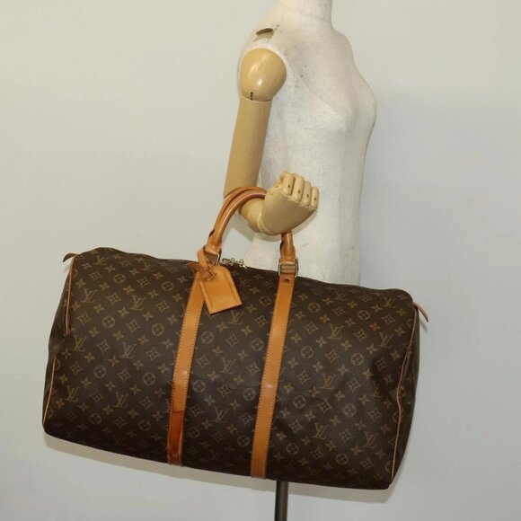 LOUIS VUITTON Monogram Keepall 55 Boston Bag M41424 LV Auth 139020 - Picture 3 of 16